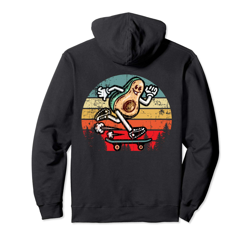 Avocado Riding Skateboard Sunset Hip Hoodie - Casual Everyday Wear Unisex - T-Shirt, Sweatshirt, Hoodie