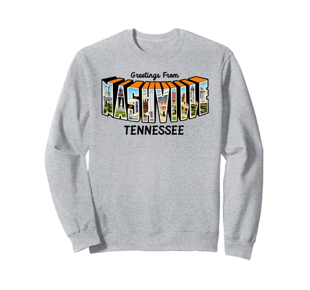 Nashville Tennessee Travel Postcard Sweatshirt - Unique Graphic for Adults - T-Shirt, Sweatshirt, Hoodie