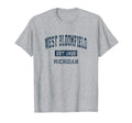 West Bloomfield Michigan Mi Sports Navy T-Shirt - Fun Novelty Design Unisex - T-Shirt, Sweatshirt, Hoodie