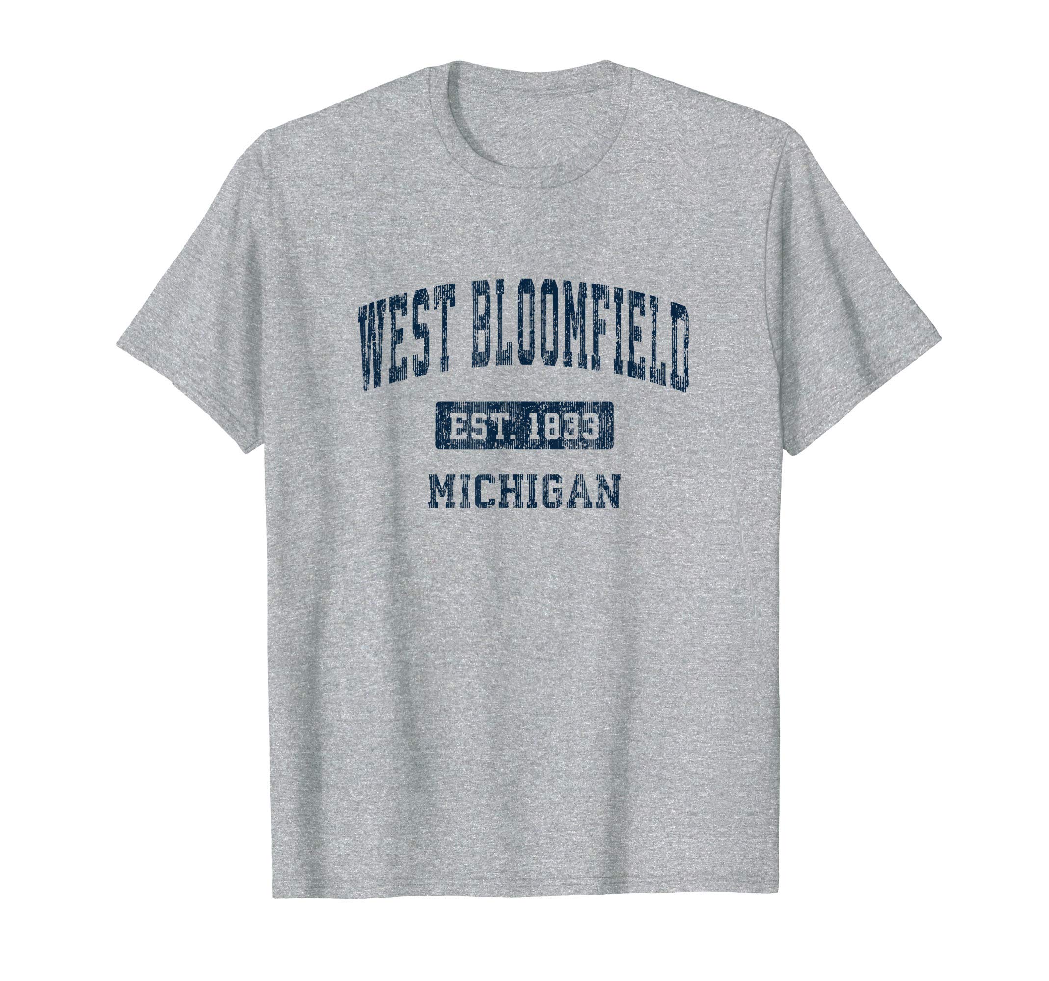 West Bloomfield Michigan Mi Sports Navy T-Shirt - Fun Novelty Design Unisex - T-Shirt, Sweatshirt, Hoodie