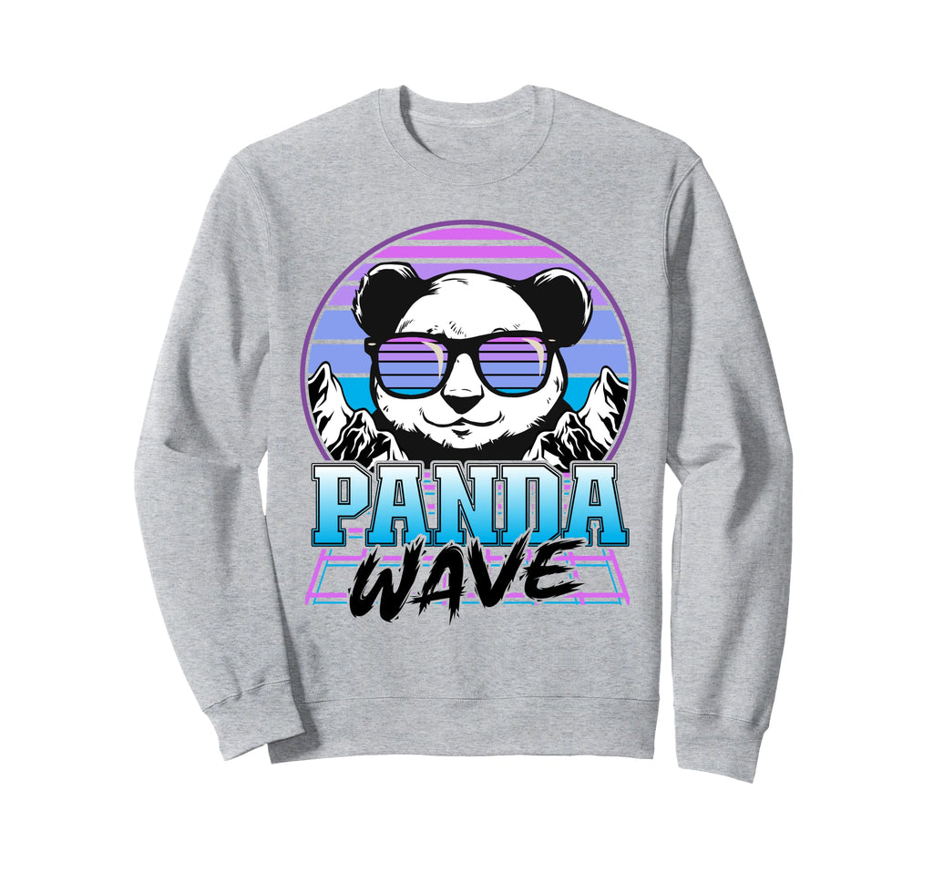 Panda Wave Synthwave Retrowave Sweatshirt - Novelty Apparel for Adults - T-Shirt, Sweatshirt, Hoodie