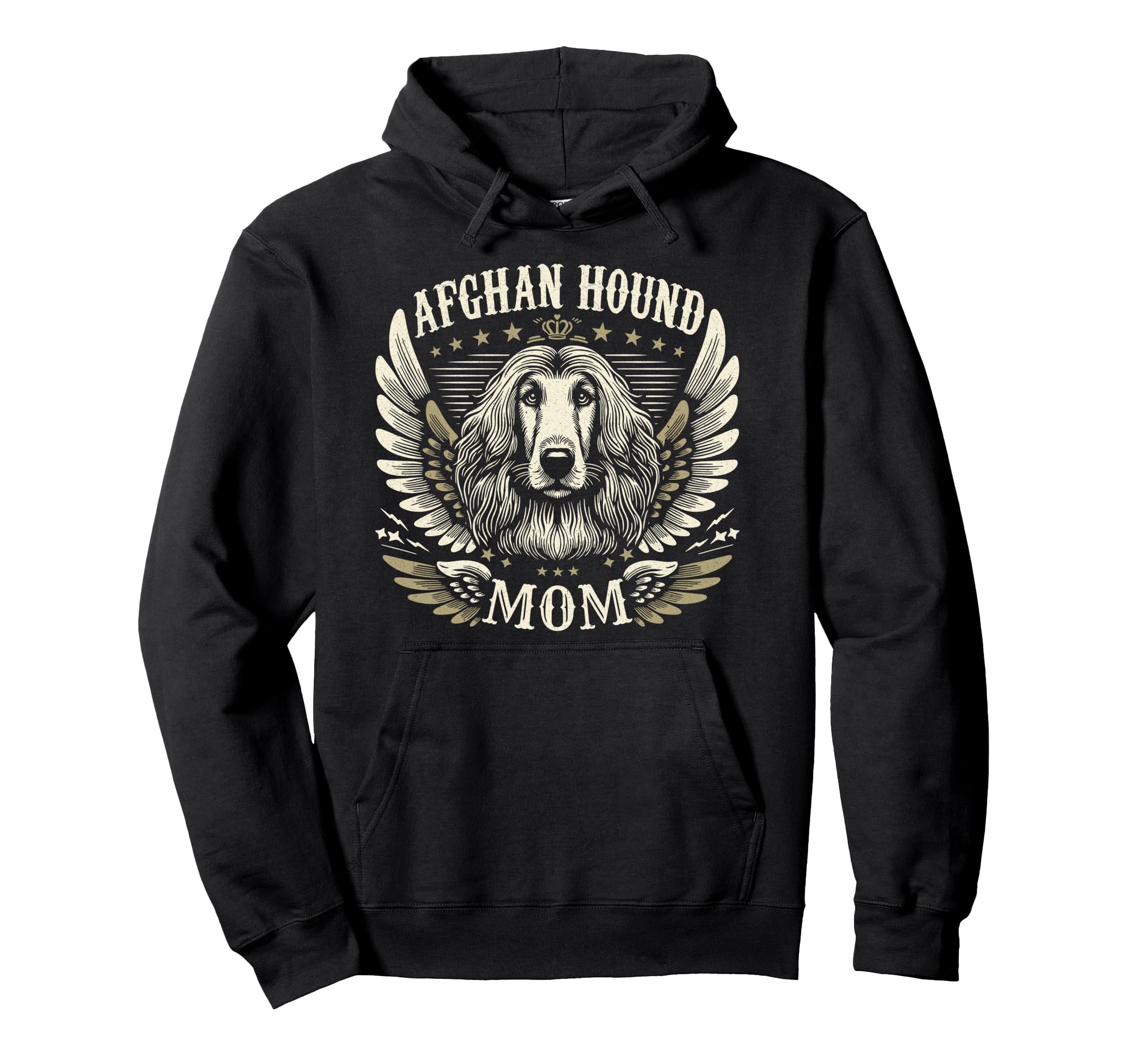 Afghan Hound Mom Biker Wings Hoodie - Casual Everyday Wear Men Women - T-Shirt, Sweatshirt, Hoodie