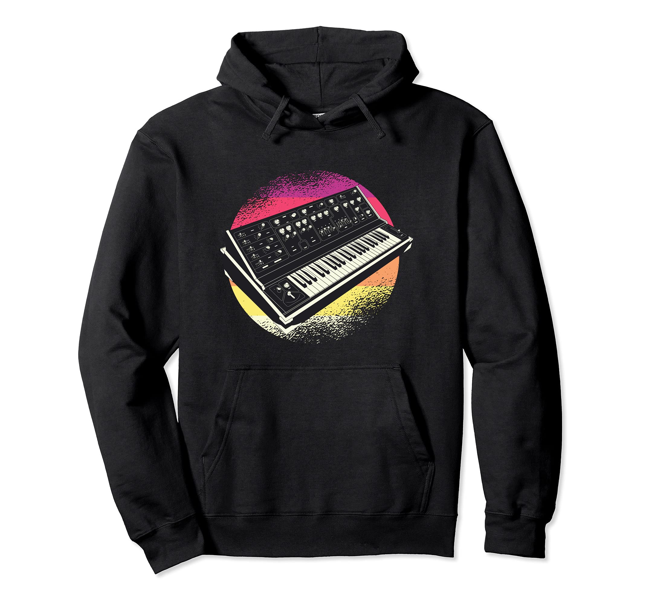 Synthesizer Vaporwave Aesthetic Hoodie - Fun Novelty Design for Adults - T-Shirt, Sweatshirt, Hoodie