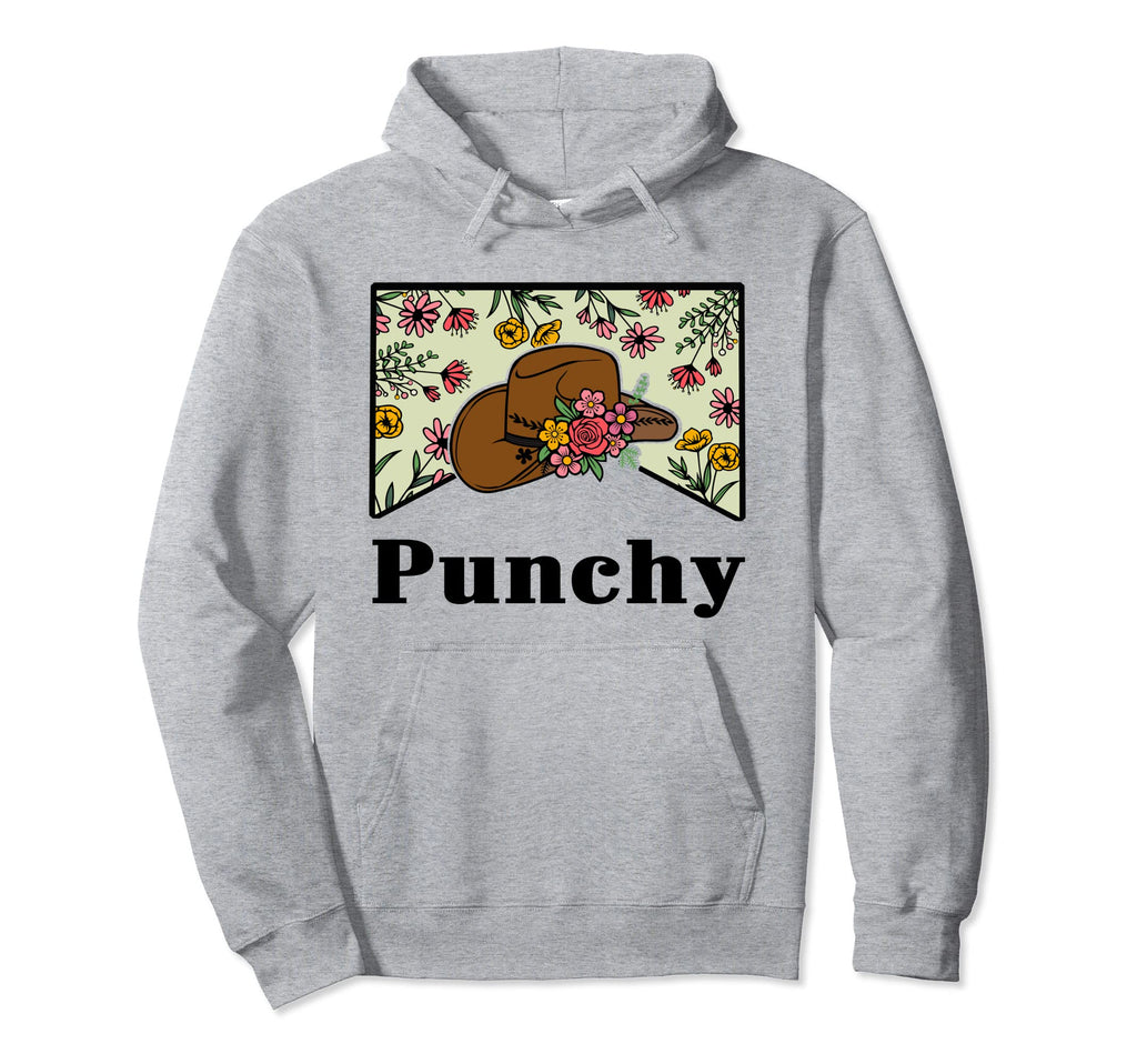 Punchy Cowgirl Cowboy Western Cowhide Hoodie - Minimalist Print Men Women - T-Shirt, Sweatshirt, Hoodie