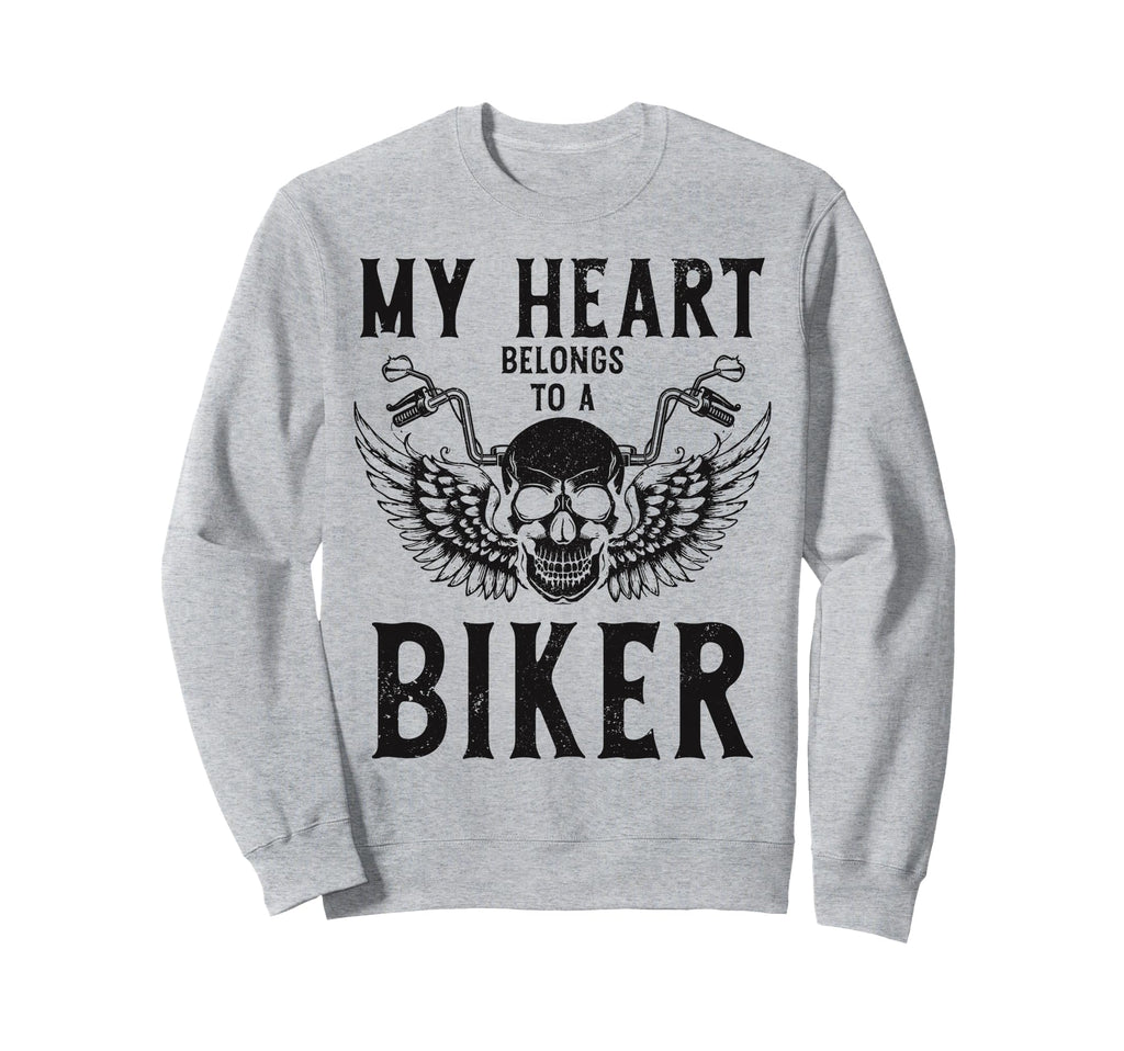Biker My Heart Belongs To Biker Sweatshirt - Unique Graphic Men Women - T-Shirt, Sweatshirt, Hoodie