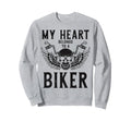 Biker My Heart Belongs To Biker Sweatshirt - Unique Graphic Men Women - T-Shirt, Sweatshirt, Hoodie