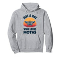 Moth Just Who Loves Moths Insects Sunset Hoodie - Graphic Print Unisex - T-Shirt, Sweatshirt, Hoodie