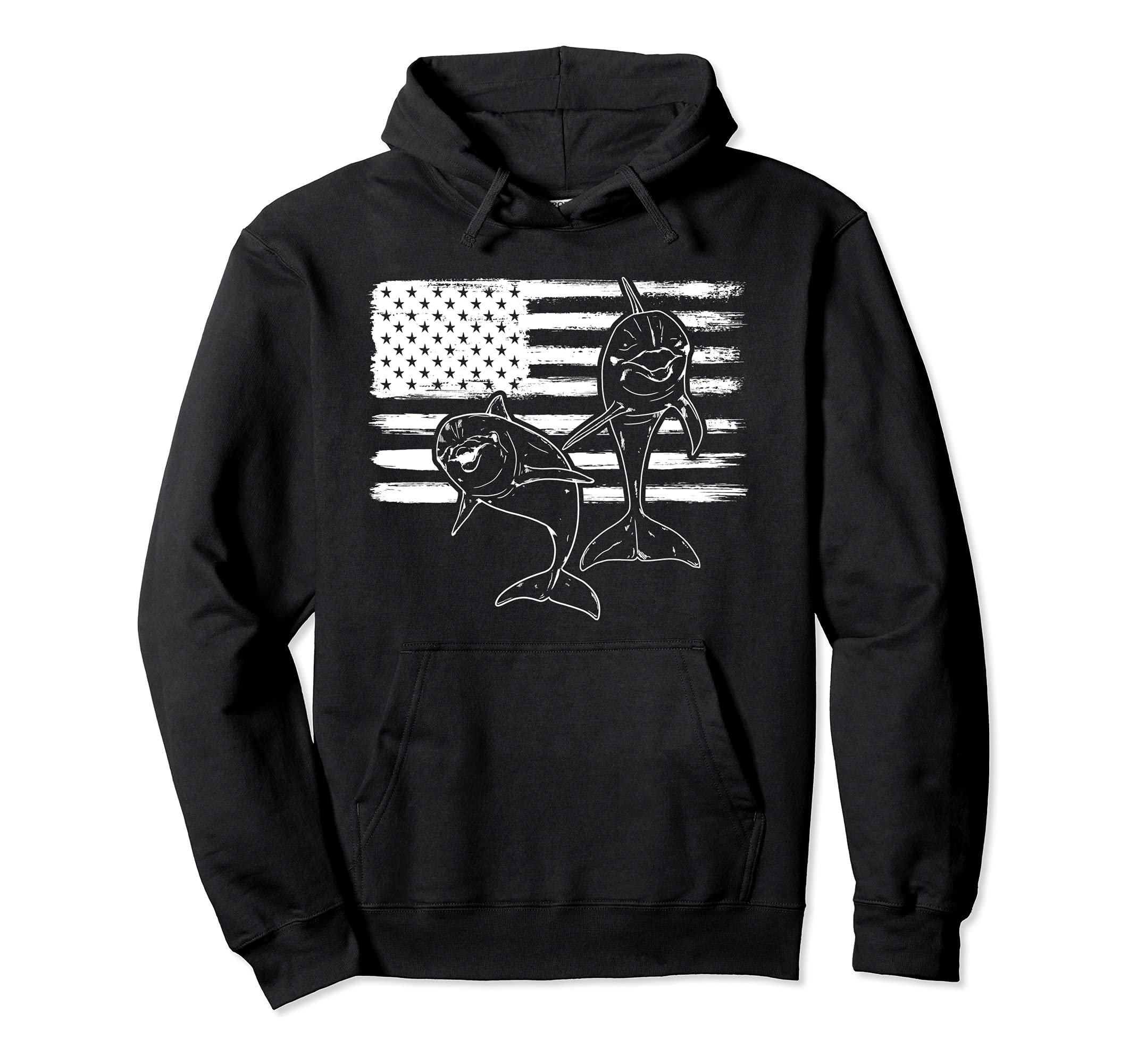 Distressed Patriotic Usa Flag Dolphins Hoodie - Unique Graphic Men Women - T-Shirt, Sweatshirt, Hoodie