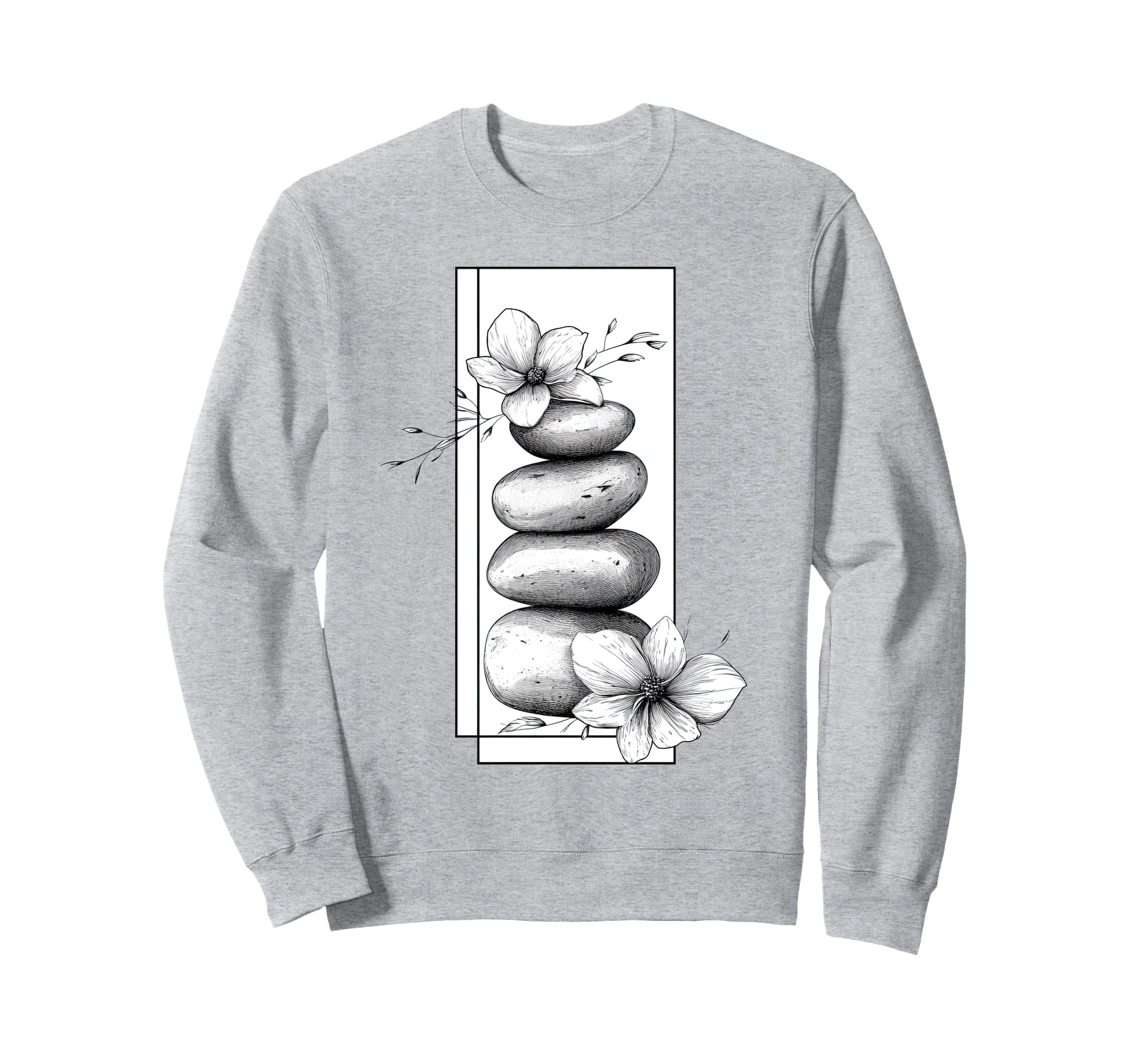 Hand Drawn Balance Stone Sweatshirt - Custom Art Print for Adults - T-Shirt, Sweatshirt, Hoodie