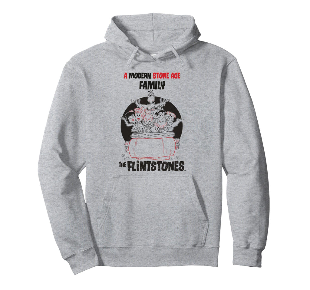 Flintstones Fred Wilma Modern Stone Age Car Hoodie - Unique Graphic Unisex - T-Shirt, Sweatshirt, Hoodie