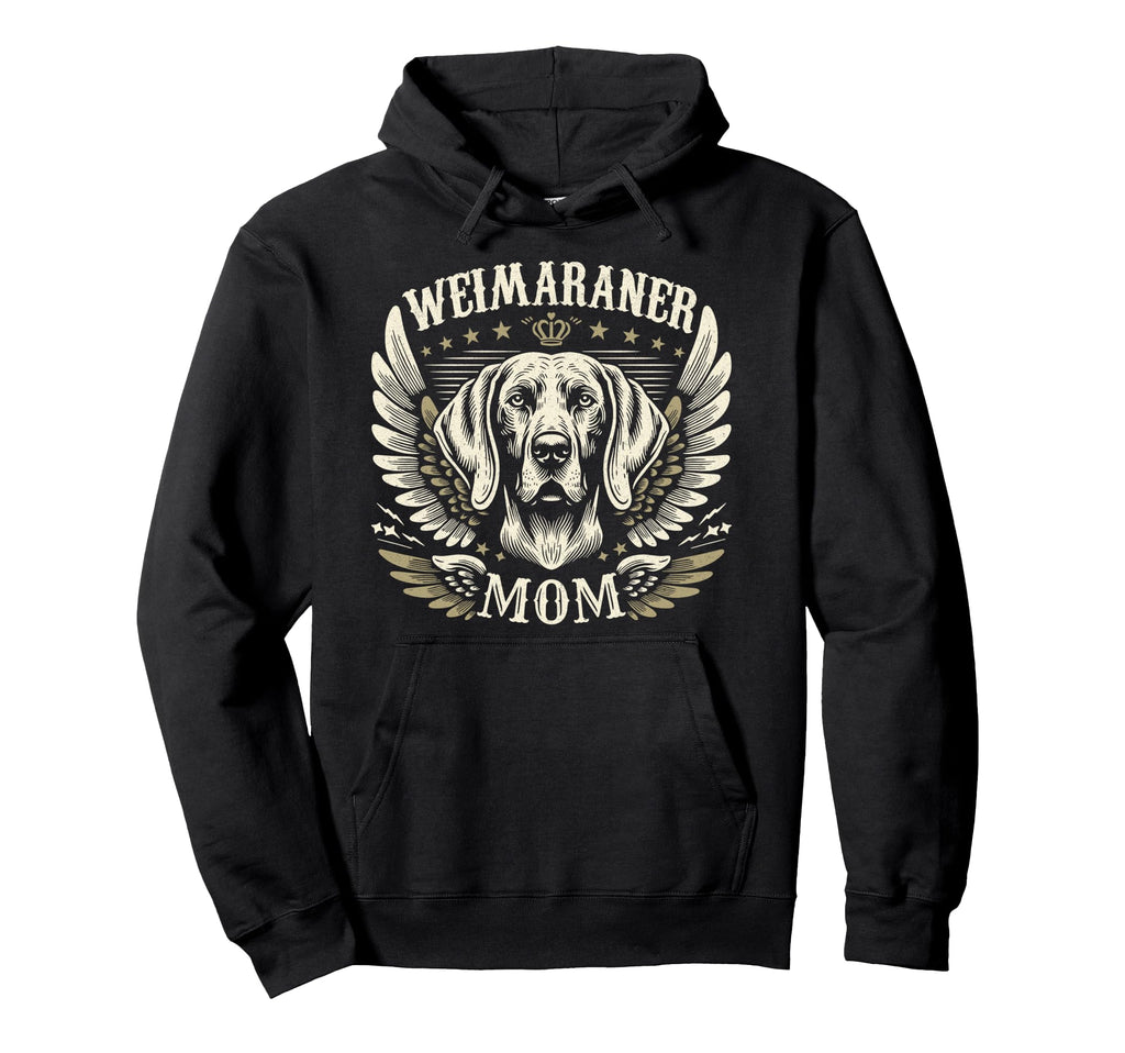 Weimaraner Mom Biker Wings Motorcycle Lovers Hoodie - Graphic Print Unisex - T-Shirt, Sweatshirt, Hoodie