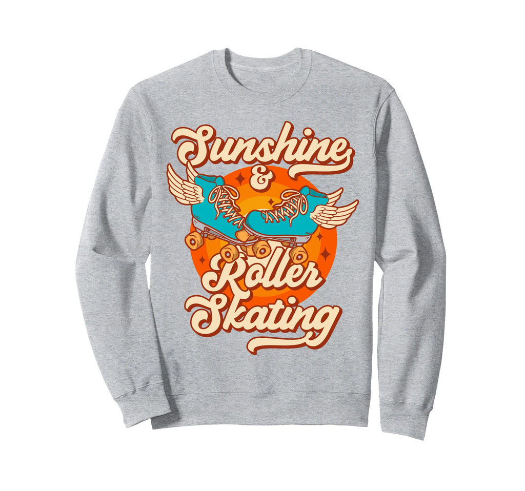 Roller Skating Skate 1970S Sunshine Sweatshirt - Custom Art Print Unisex - T-Shirt, Sweatshirt, Hoodie