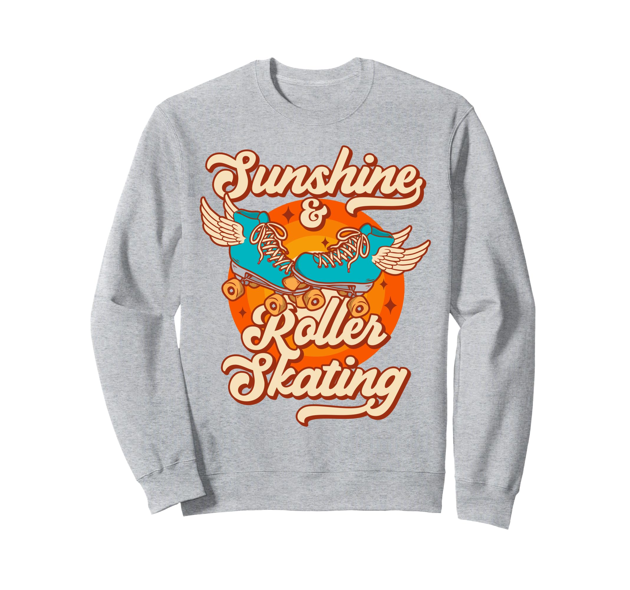 Roller Skating Skate 1970S Sunshine Sweatshirt - Custom Art Print Unisex - T-Shirt, Sweatshirt, Hoodie