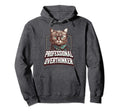 Professional Overthinker Feline Hoodie - Fun Novelty Design for Adults - T-Shirt, Sweatshirt, Hoodie