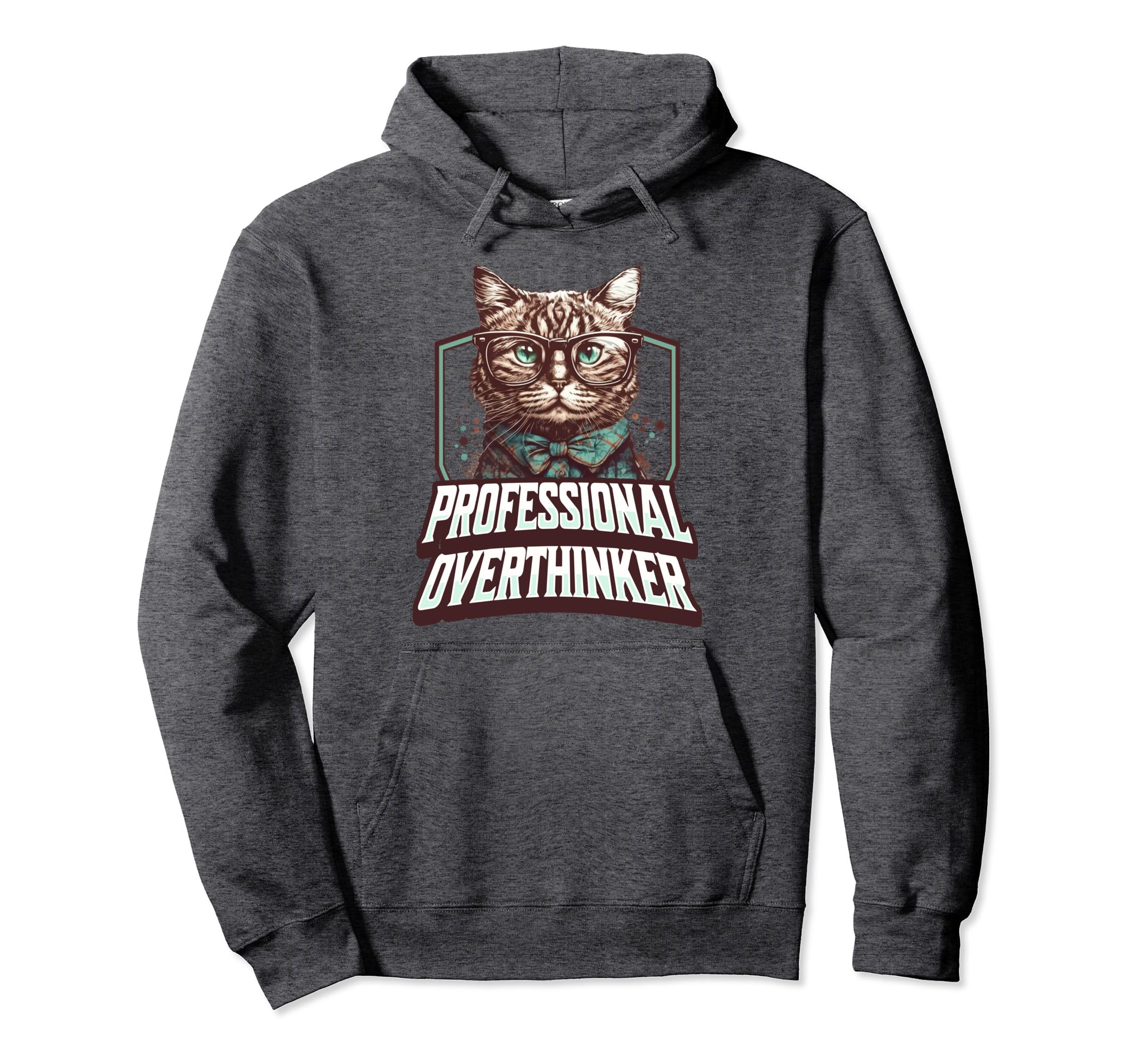 Professional Overthinker Feline Hoodie - Fun Novelty Design for Adults - T-Shirt, Sweatshirt, Hoodie