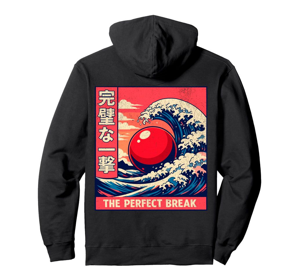 Japanese Snooker Wave Great Break Kanji Hoodie - Unique Graphic Unisex - T-Shirt, Sweatshirt, Hoodie
