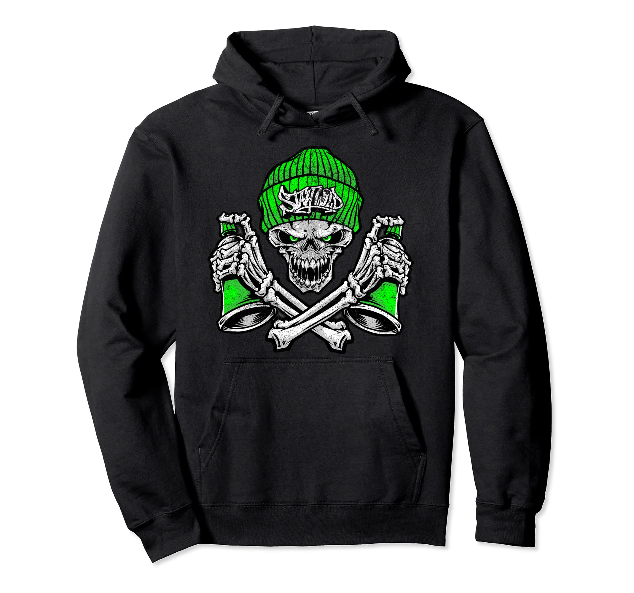 Graffiti Skull Street Art Lover Hoodie - Aesthetic Graphic Men Women - T-Shirt, Sweatshirt, Hoodie