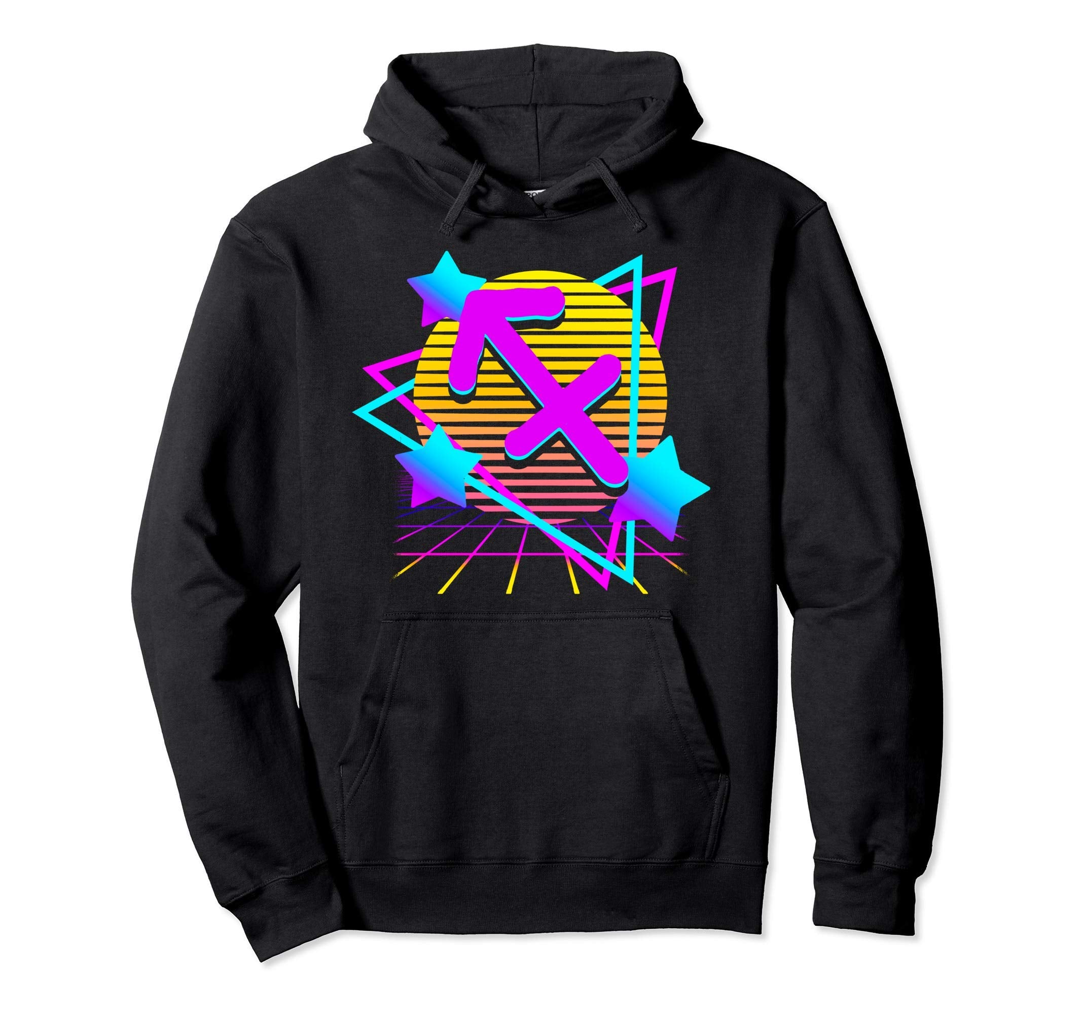 Vaporwave Synthwave Sagittarius 1980S And Hoodie - Graphic Print Unisex - T-Shirt, Sweatshirt, Hoodie