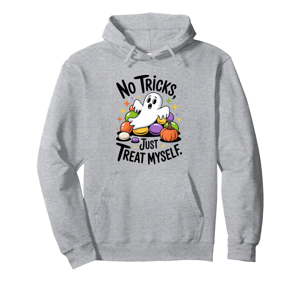 No Tricks Just Treat Myself Halloween Fun Hoodie - Aesthetic Graphic Unisex - T-Shirt, Sweatshirt, Hoodie