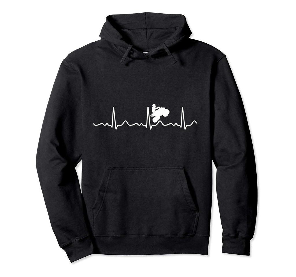 Atv I Love Quad Biking Heartbeat Hoodie - Aesthetic Graphic for Adults - T-Shirt, Sweatshirt, Hoodie