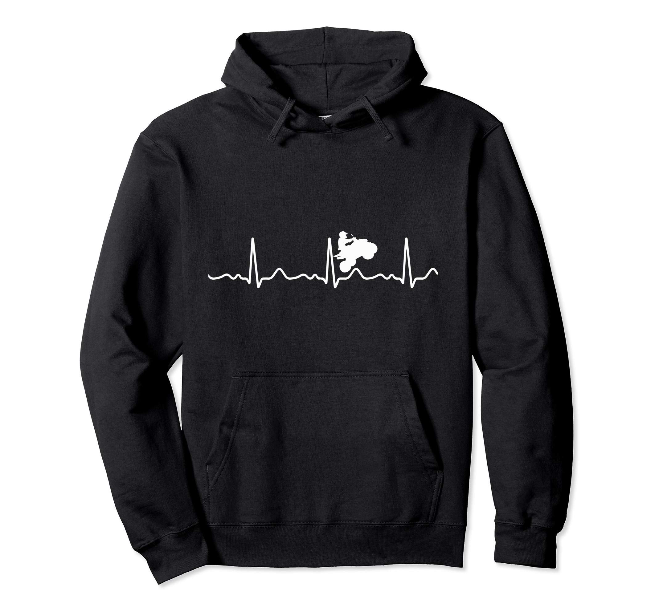 Atv I Love Quad Biking Heartbeat Hoodie - Aesthetic Graphic for Adults - T-Shirt, Sweatshirt, Hoodie