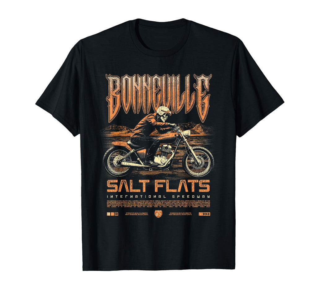 Bonneville Salt Flats Motorcycle Racing T-Shirt - Graphic Print Men Women - T-Shirt, Sweatshirt, Hoodie