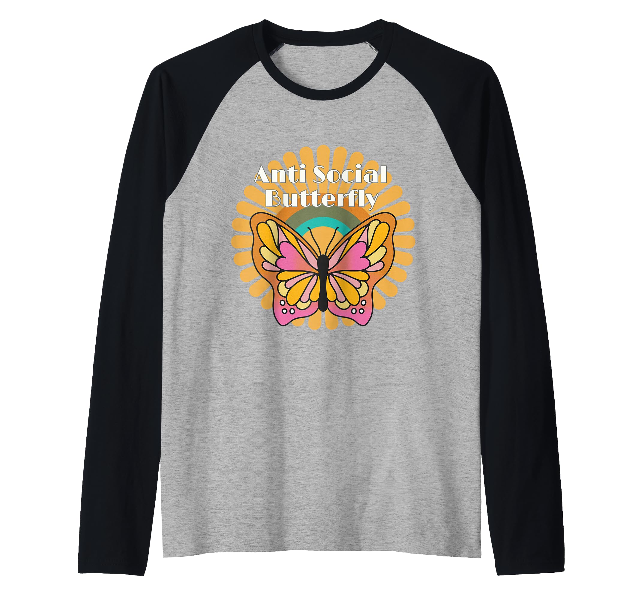Antisocial Butterfly Funny Colorful Hoodie - Minimalist Print for Adults - T-Shirt, Sweatshirt, Hoodie