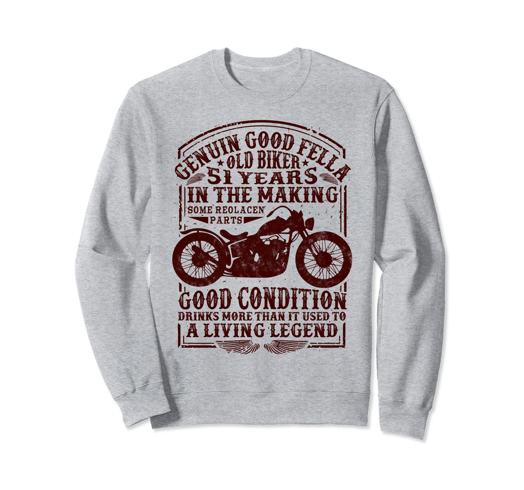 51 Years Old Biker Birthday Motorcycles Sweatshirt - Unique Graphic Unisex - T-Shirt, Sweatshirt, Hoodie