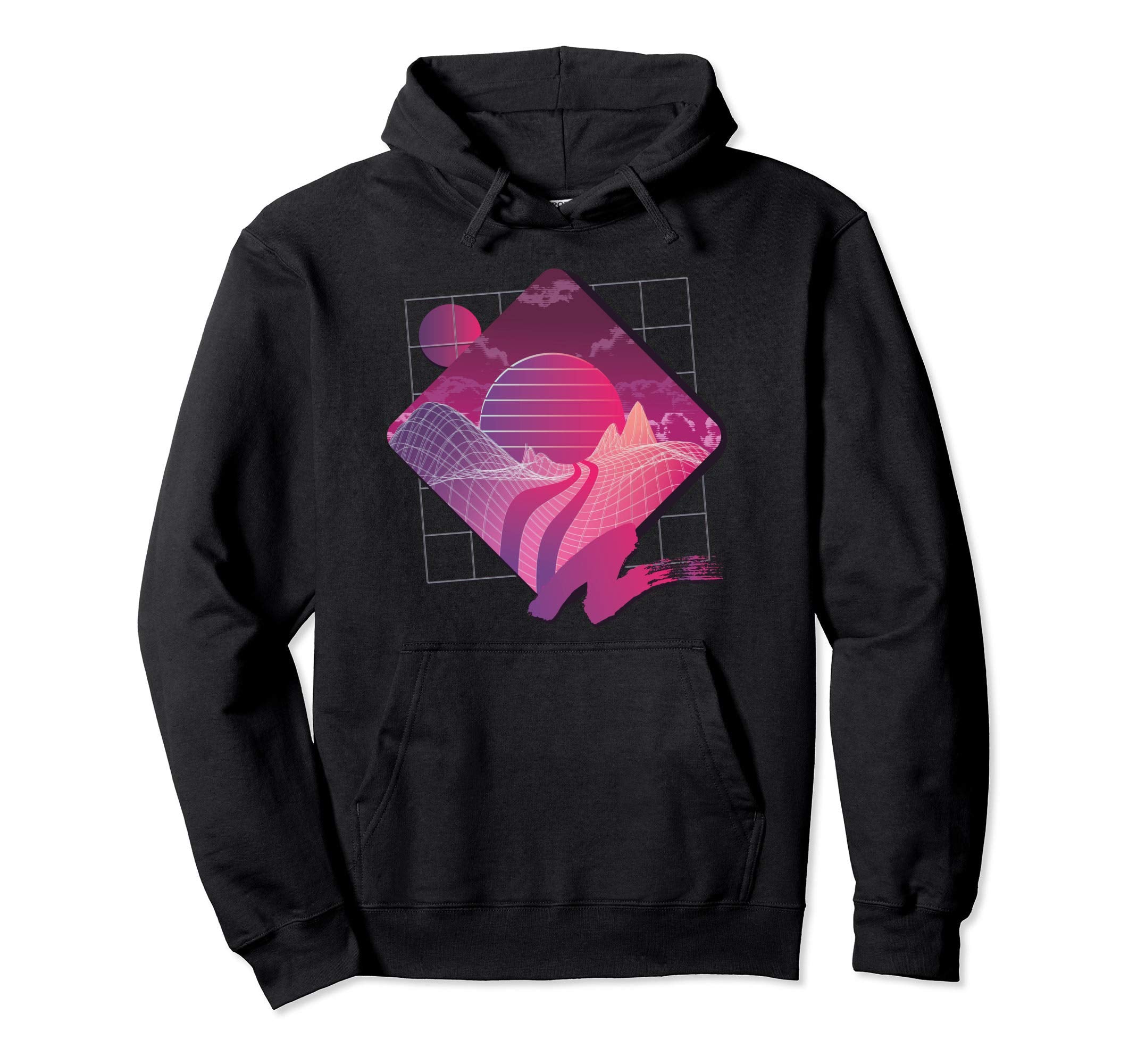 Vaporwave Aesthetic Landscape Retrowave Hoodie - Graphic Print Unisex - T-Shirt, Sweatshirt, Hoodie