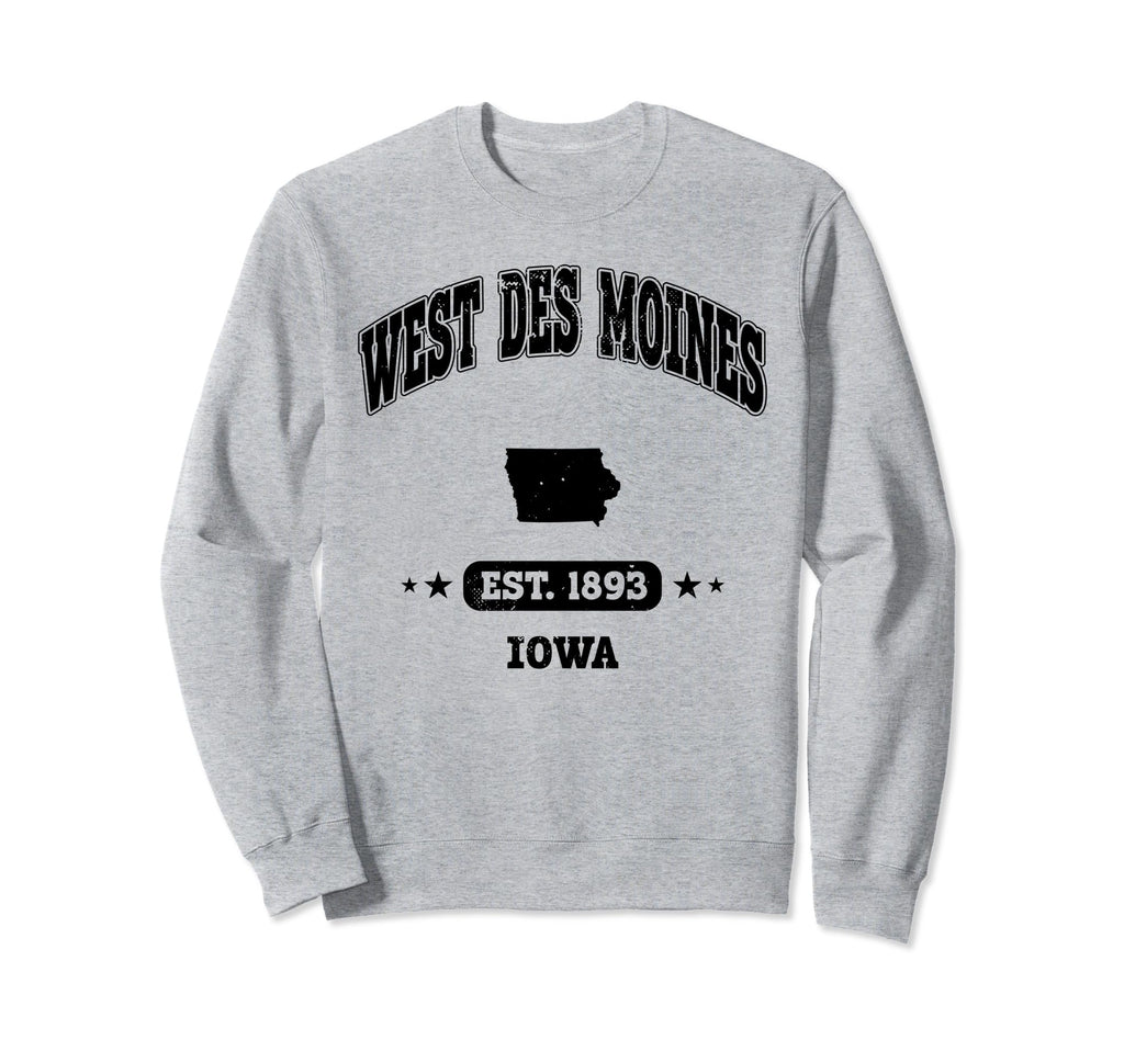 West Des Moines Iowa Ia Throwback Sweatshirt - Custom Art Print for Adults - T-Shirt, Sweatshirt, Hoodie