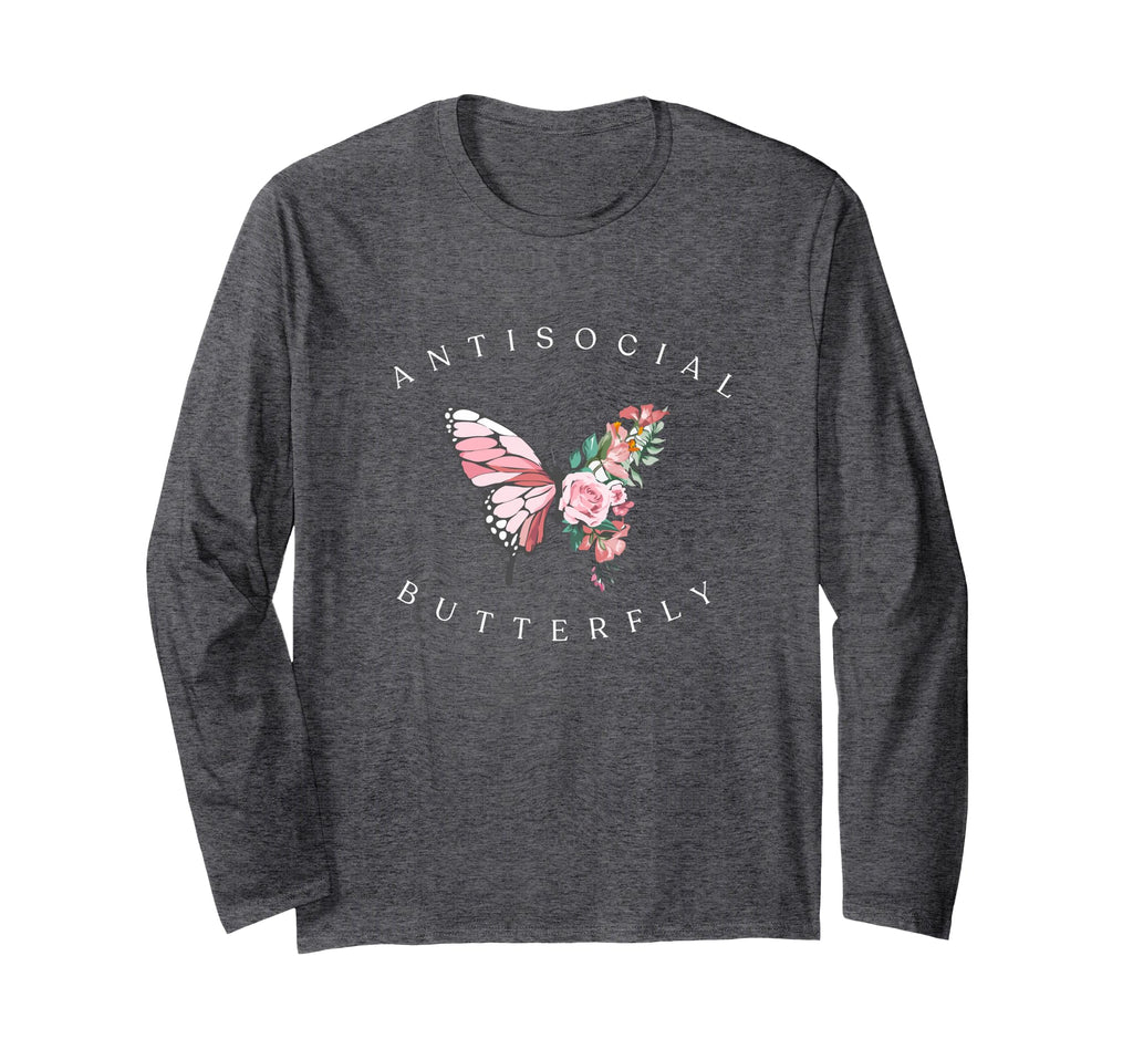 Anti Social Colorful Butterfly Trendy T-Shirt - Custom Art Print Unisex - T-Shirt, Sweatshirt, Hoodie