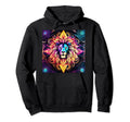 Synthwave Trippy 80S Lion Rainbow Hoodie - Aesthetic Graphic for Adults - T-Shirt, Sweatshirt, Hoodie