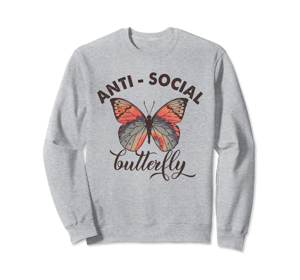 Antisocial Butterfly Anti Social Anxiety Sweatshirt - Graphic Print Unisex - T-Shirt, Sweatshirt, Hoodie