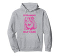 Screaming Is Self Care Funny Possum Hoodie - Minimalist Print Men Women - T-Shirt, Sweatshirt, Hoodie