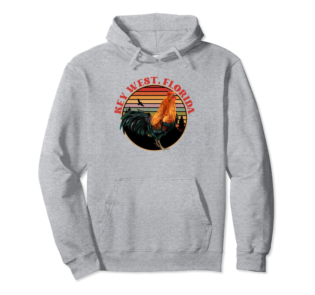 Key West Florida Sunset Rooster Hoodie - Fun Novelty Design for Adults - T-Shirt, Sweatshirt, Hoodie