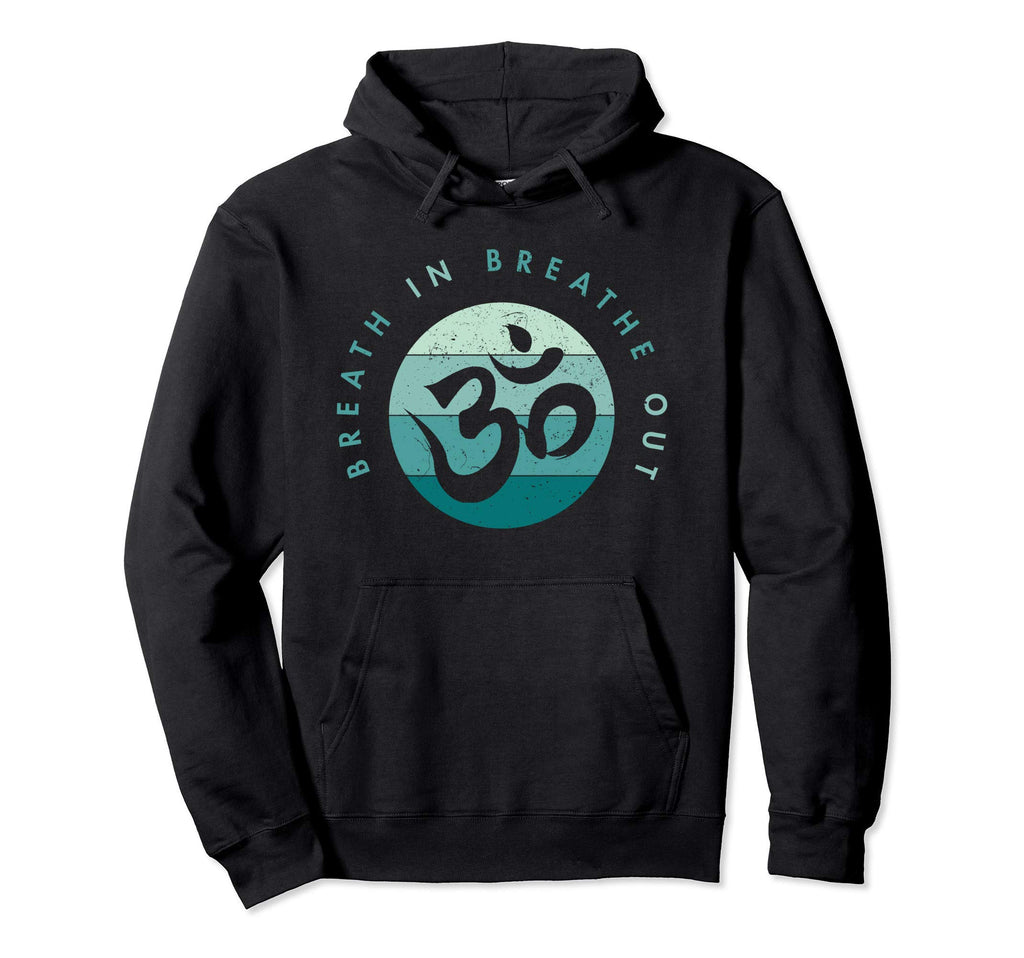 Yoga Meditation Om Symbol Breathe Breathe Hoodie - Minimalist Print Unisex - T-Shirt, Sweatshirt, Hoodie