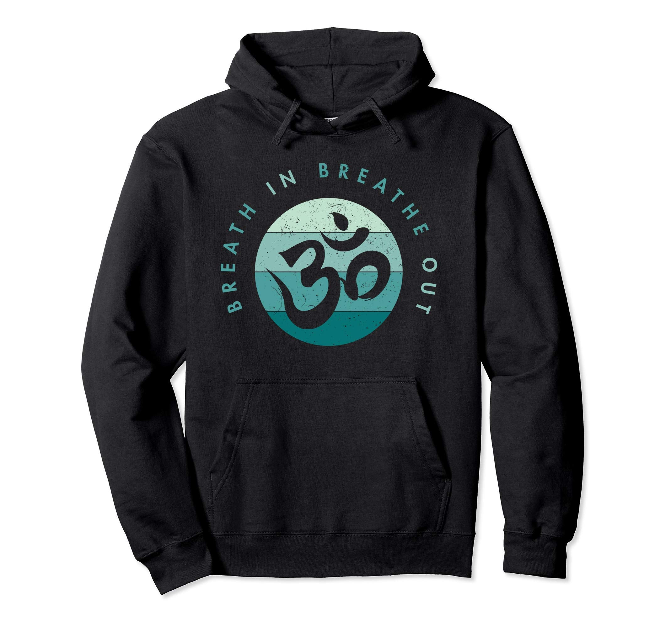 Yoga Meditation Om Symbol Breathe Breathe Hoodie - Minimalist Print Unisex - T-Shirt, Sweatshirt, Hoodie