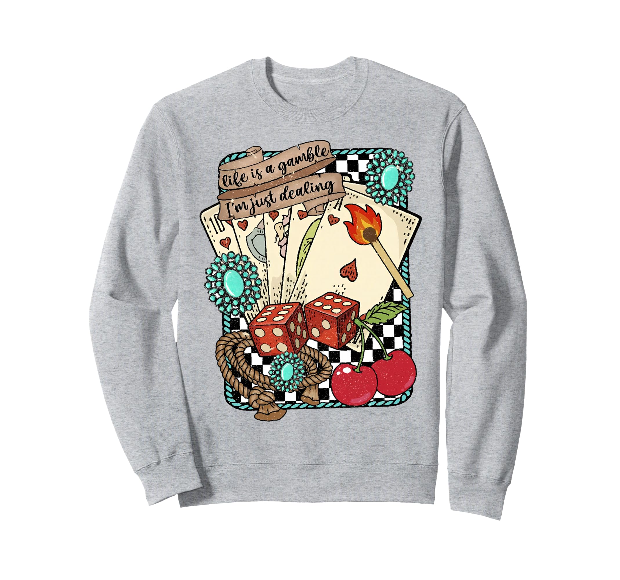 Turquoise Western Wild West Cowboy Sweatshirt - Trendy Graphic Unisex - T-Shirt, Sweatshirt, Hoodie