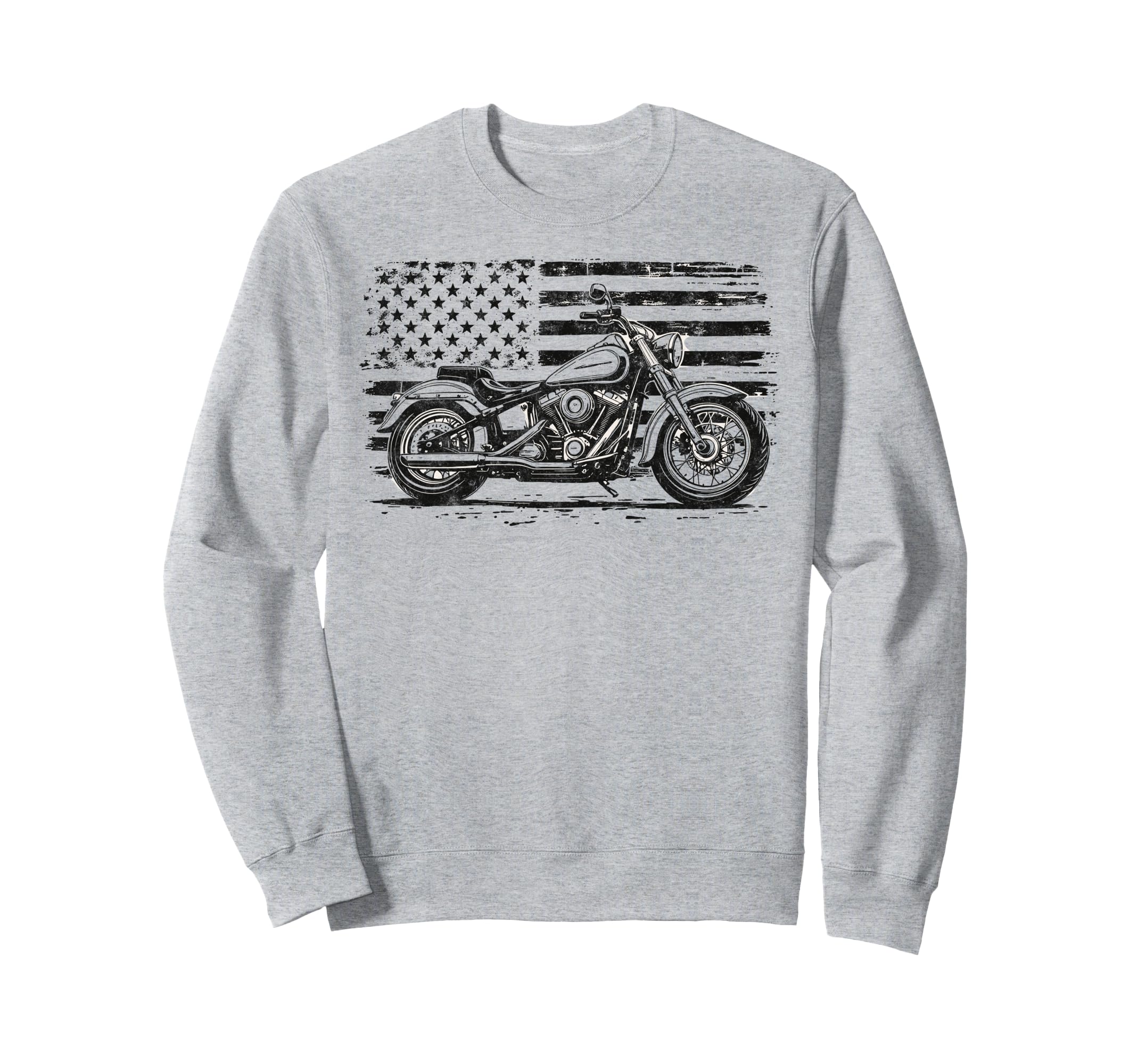Us Flag Biker Riding Lover Sweatshirt - Casual Everyday Wear Unisex - T-Shirt, Sweatshirt, Hoodie