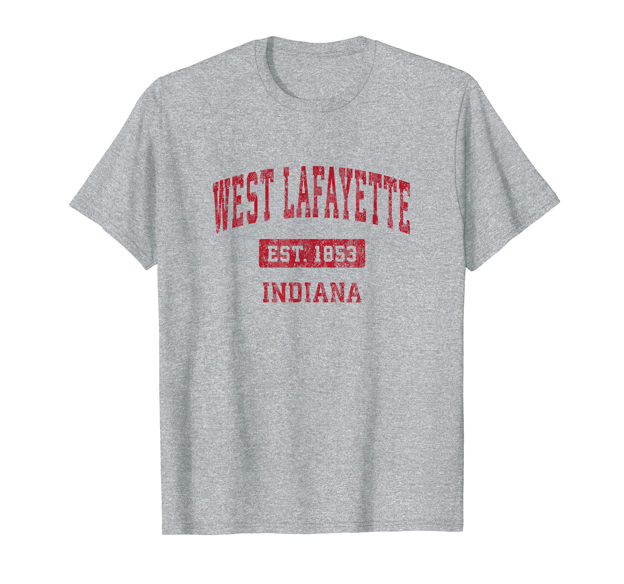 West Lafayette Indiana Sports Red T-Shirt - Fun Novelty Design for Adults - T-Shirt, Sweatshirt, Hoodie