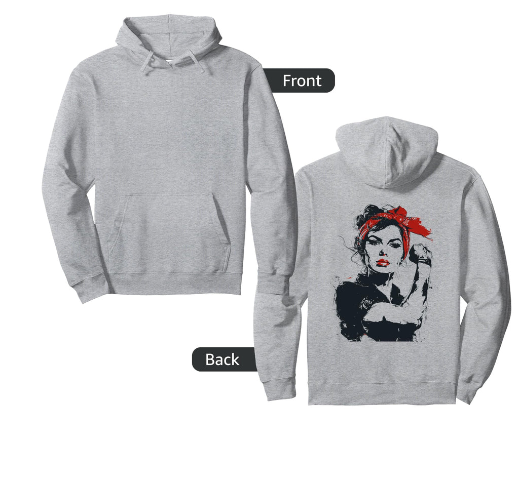 Pin Up Art I Rosie Riveter Hoodie - Custom Art Print Unisex - T-Shirt, Sweatshirt, Hoodie