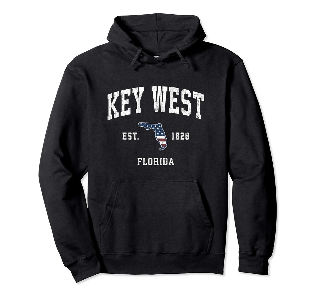 Key West Florida Fl American Flag Hoodie - Custom Art Print Men Women - T-Shirt, Sweatshirt, Hoodie