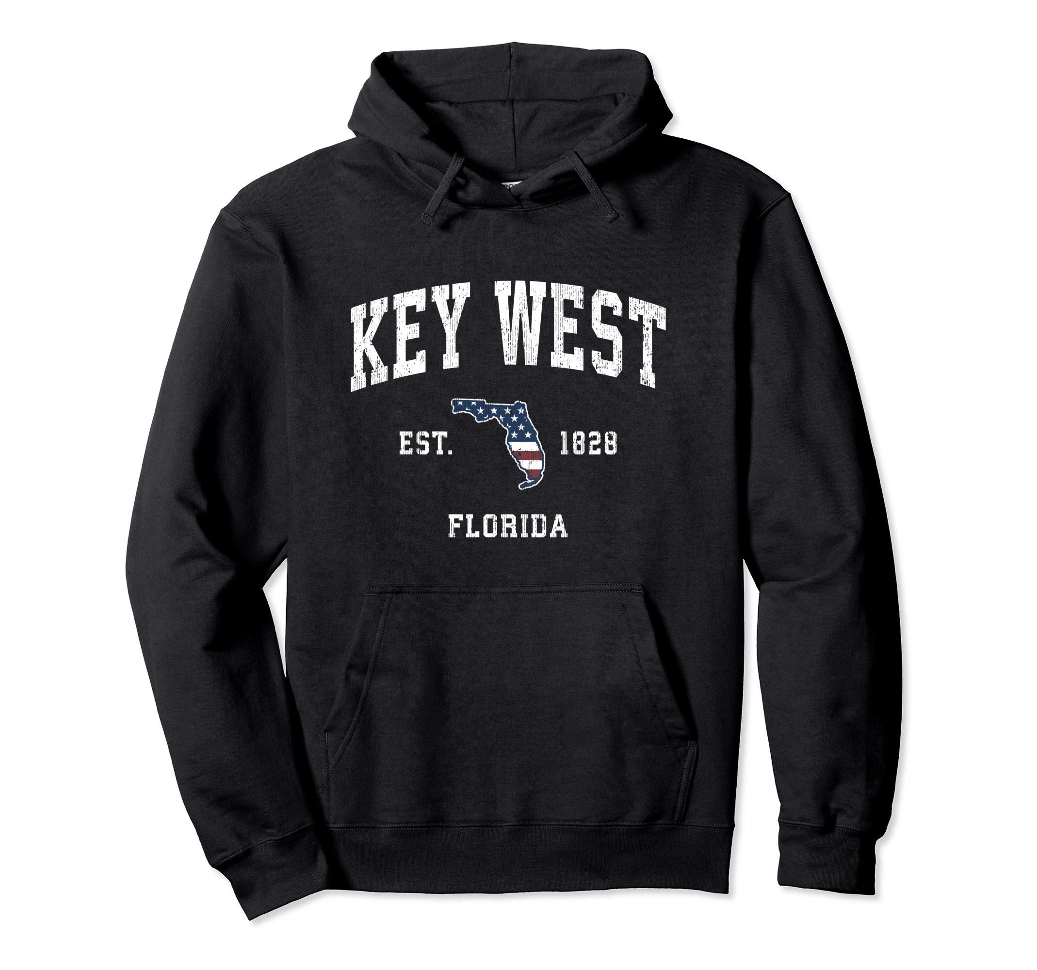 Key West Florida Fl American Flag Hoodie - Custom Art Print Men Women - T-Shirt, Sweatshirt, Hoodie