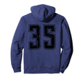 Number 35 Distressed Grunge Jersey Team Hoodie - Aesthetic Graphic Unisex - T-Shirt, Sweatshirt, Hoodie