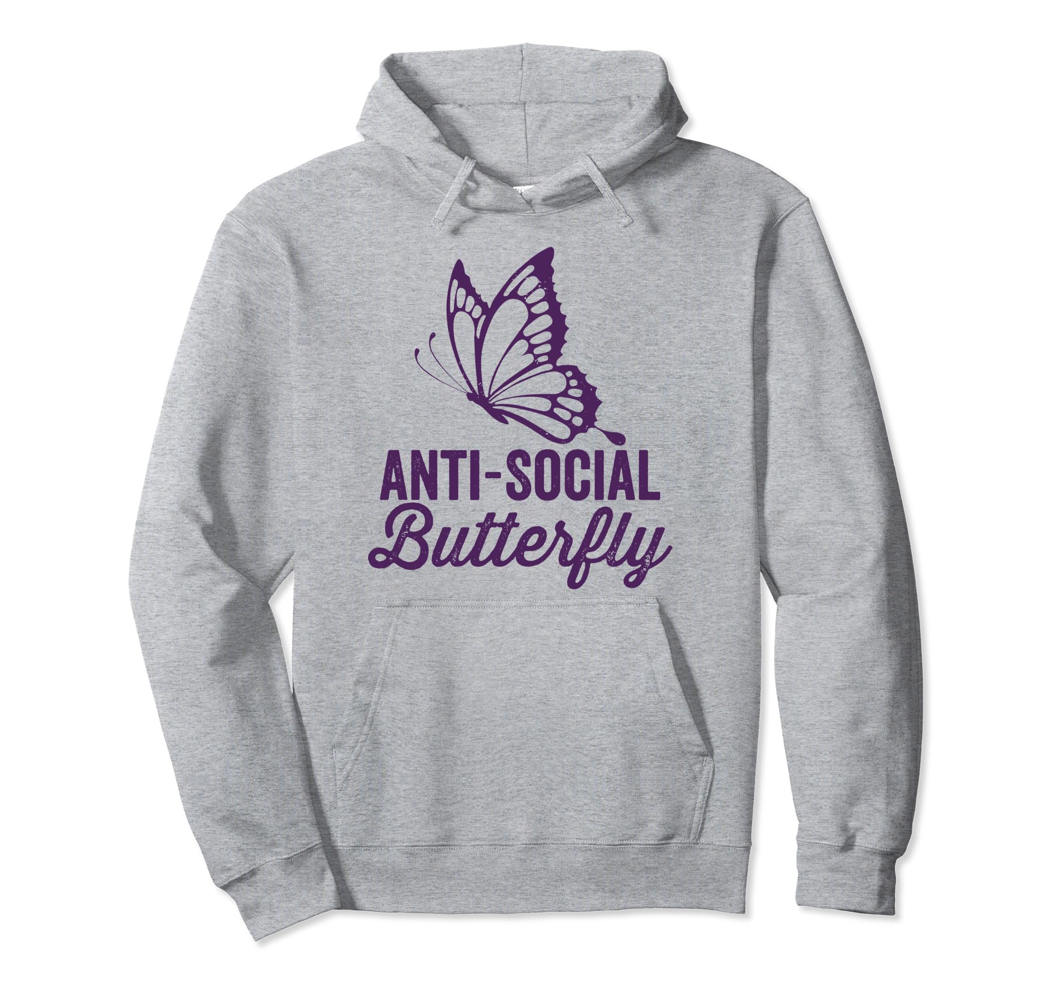 Antisocial Butterfly Funny Introvert Hoodie - Novelty Apparel Men Women - T-Shirt, Sweatshirt, Hoodie