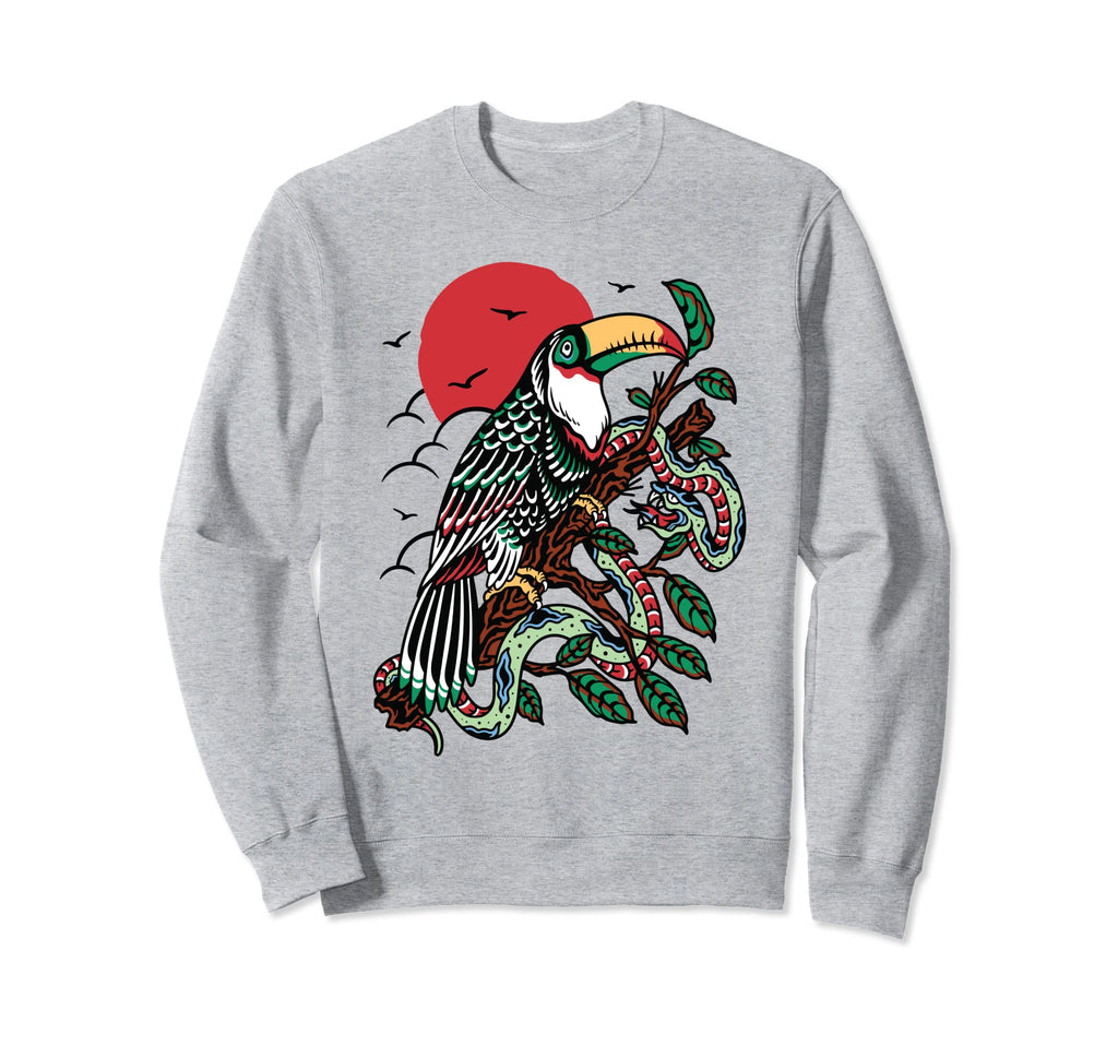 Toucan Old School Flash Inked Sweatshirt - Custom Art Print Men Women - T-Shirt, Sweatshirt, Hoodie