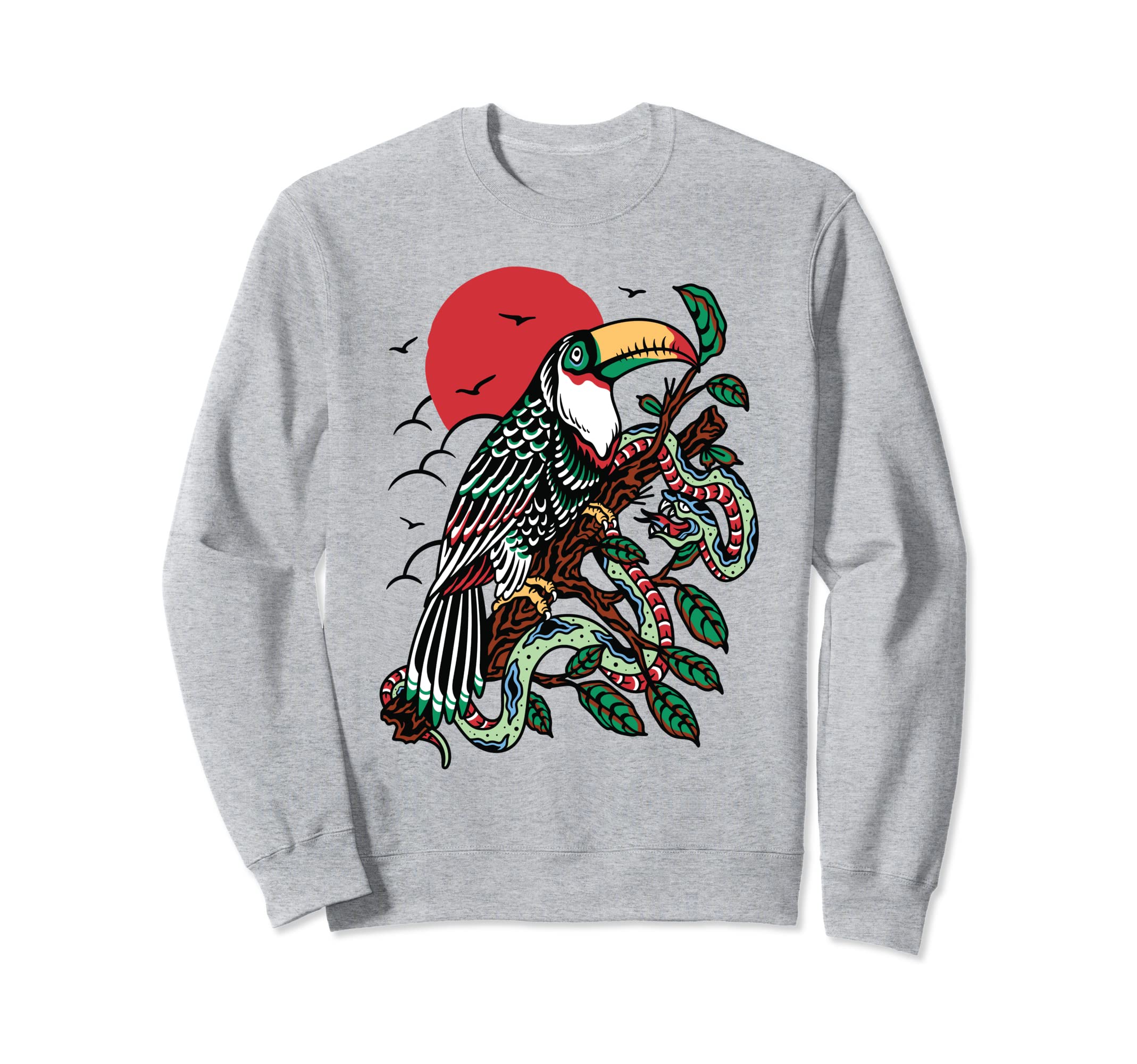 Toucan Old School Flash Inked Sweatshirt - Custom Art Print Men Women - T-Shirt, Sweatshirt, Hoodie