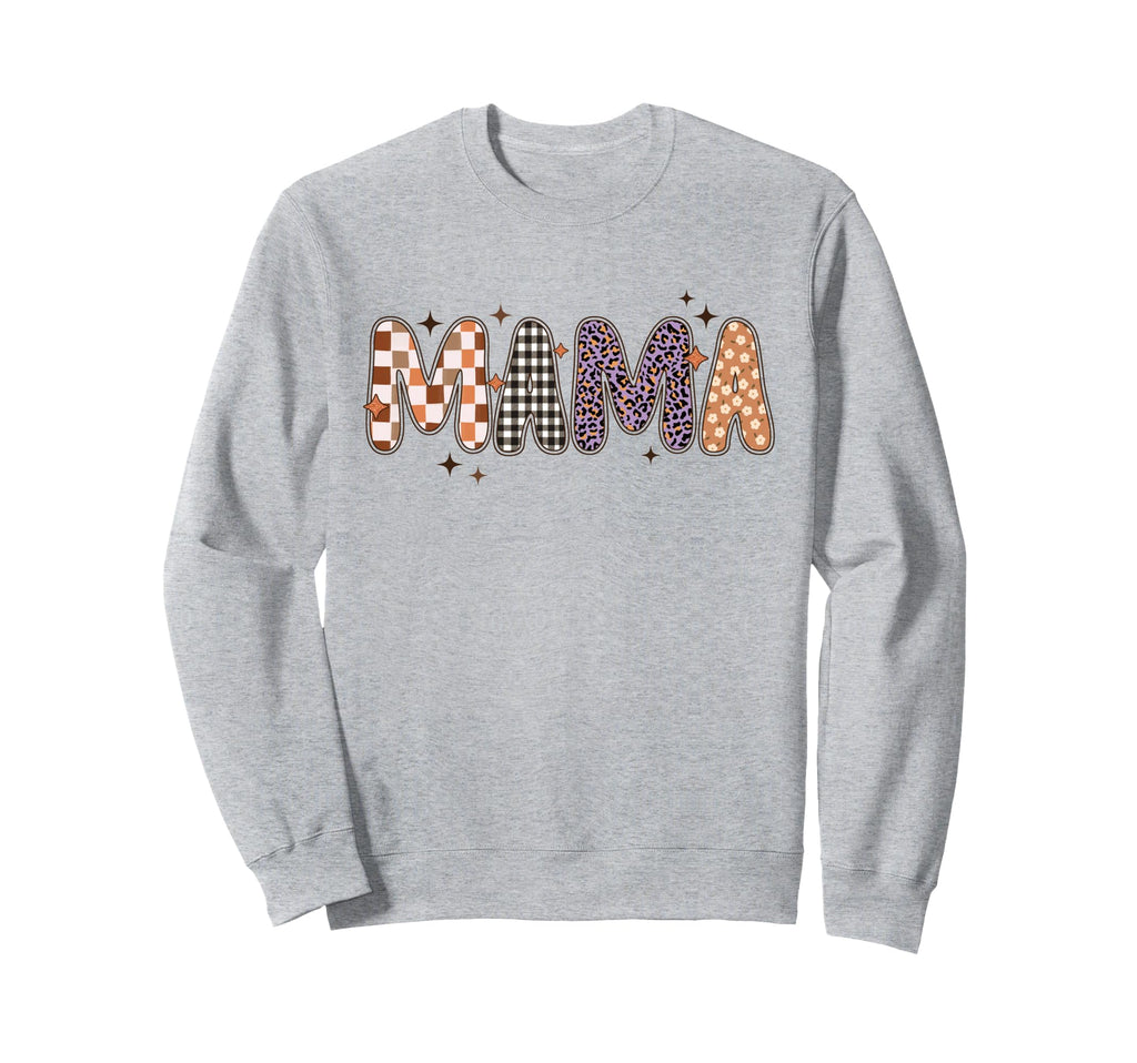Trendy Mama Plaid Checkered Leopard Sweatshirt - Minimalist Print Unisex - T-Shirt, Sweatshirt, Hoodie