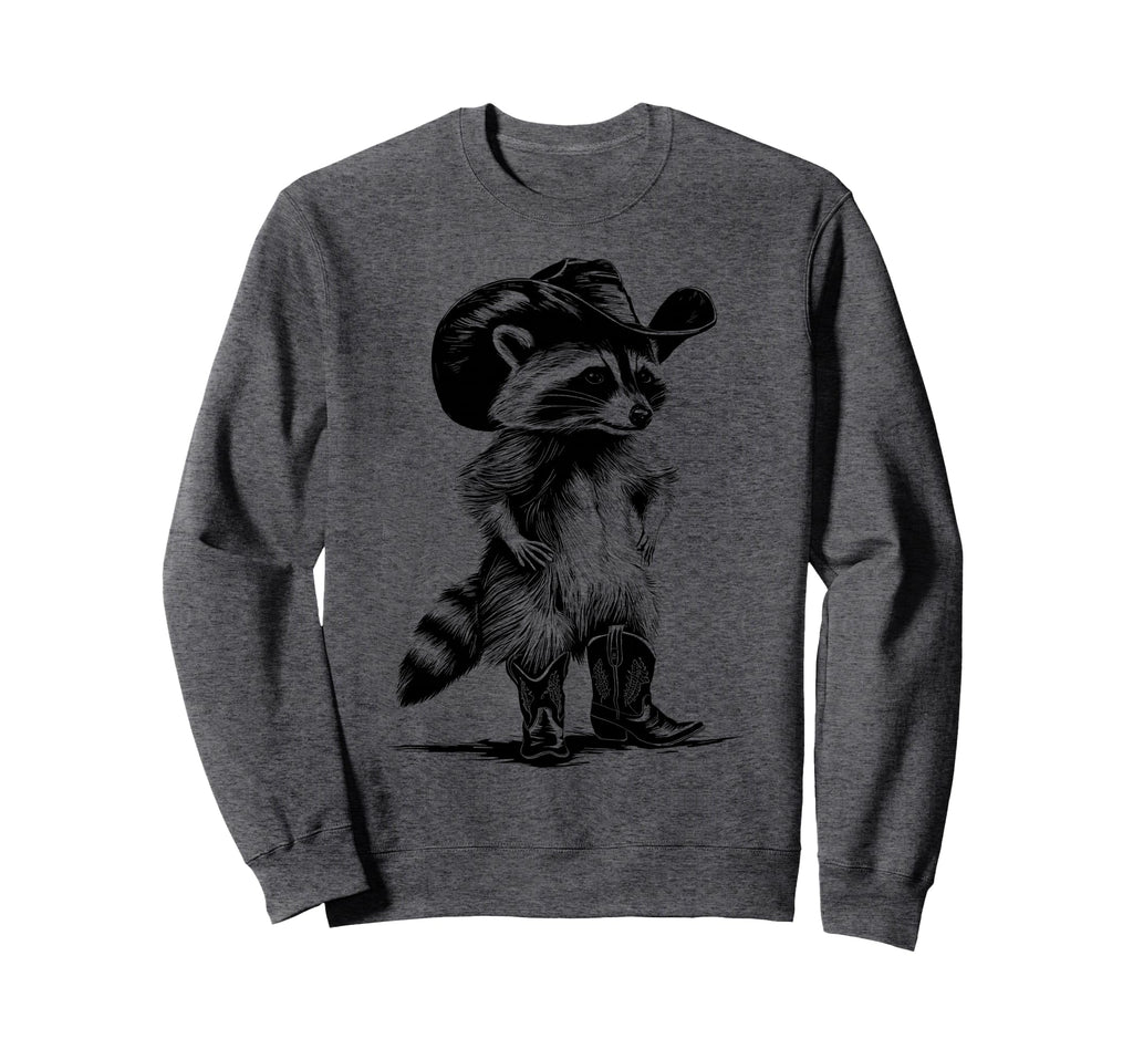 Raccoon Cowboy Cowgirl Western Sweatshirt - Trendy Graphic Men Women - T-Shirt, Sweatshirt, Hoodie