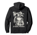 Cowboy Frog Howdy Pardner Western Toad Hoodie - Minimalist Print for Adults - T-Shirt, Sweatshirt, Hoodie